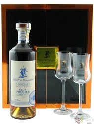 Albert de Montaubert  Club Premier  glass set Petite Champagne Cognac 40% vol.  0.70 l