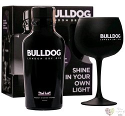 Bulldog glass set exclusive British London dry gin 40% vol.  0.70 l