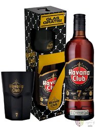 Havana Club „ Aňejo 7 aňos ” glass set dark aged Cuban rum 40% vol.  0.70 l