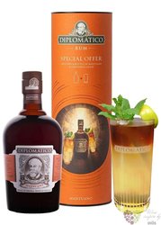 Diplomatico „ Mantuano ” glass set aged rum of Venezuela 40% vol.  0.70 l