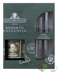 Diplomatico  Reserva exclusiva  2glass set aged Venezuela rum 40% vol.  0.70 l