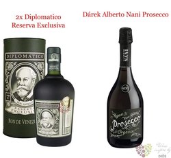 Diplomatico „ Reserva exclusiva ” 2glass pack aged rum of Venezuela 40% vol.   0.70 l
