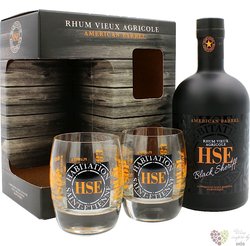 HSE agricole vieux „ Black Sheriff ” glass set Martinique rum 40% vol. 0.70 l