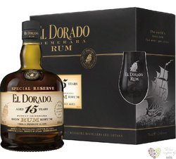 El Dorado „ Special reserve ” glass set 15 years old Guyayan rum 43% vol. 0.70 l