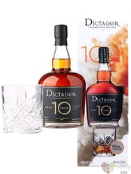 Dictador aged 10 years glass set Columbian rum 40% vol.  0.70 l
