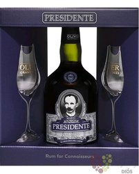 Presidente Marti  Gran aejo  2glass set aged Dominican rum 40% vol.  0.70 l