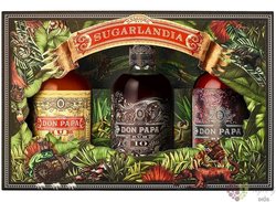Don Papa „ 7y&amp;10y&amp;Sherry ” gift set aged Filipinian rum 40% vol.  3x0.20 l