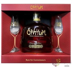 Oliver &amp; Oliver  Ophyum 23 aos 2 glass set Dominican rum 40% vol.  0.70 l