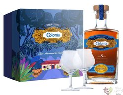 Hacienda Coloma aged 8 years glass set Colombian rum 40% vol.  0.70 l