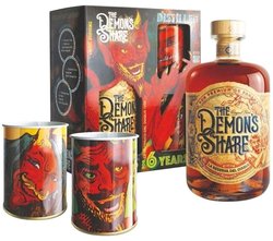 the Demons Share aged 6 years glass set Panamas rum 40% vol.  0.70 l