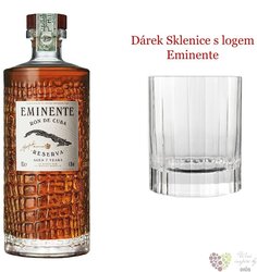 Eminente reserva  El Cocodrilo Cubano special glass set  7 years aged Cuban rum 41.3% vol.  0.70l