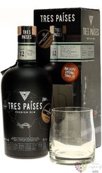 Tres Paises + glass set blended Caribbean rum 40% 0.70 l