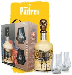 Padre Azul  Reposado  glass set Super premium Mexican tequila 40% vol.  0.70 l