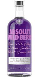 Absolut flavor  Wild Berri  country of Sweden Superb vodka 38% vol.  1.00 l