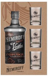 Nemiroff  Original  glass set Ukraine vodka 40% vol.  0.70 l