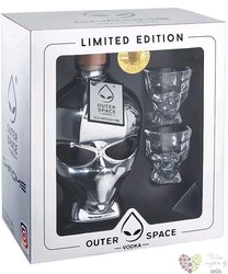 OuterSpace Chrome edition glass set ultra premium American vodka 40% vol.  0.70l