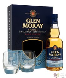 Glen Moray  Elgin classic Peated  glass set single malt Speyside whisky 40% vol.  0.70 l