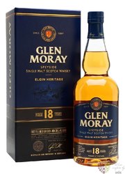 Glen Moray  Elgin Heritage  aged 18 years single malt Speyside whisky 47.2% vol.  0.70 l