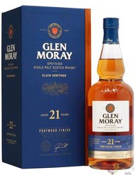 Glen Moray  Portwood finish  aged 21 years single malt Speyside whisky 46.3% vol.  0.70 l