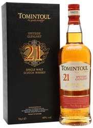 Tomintoul aged 21 years Speyside single malt whisky  40% vol.  0.70 l