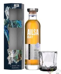 Ailsa Bay „ Sweet Smoke ” glass set Lowland whisky 48.9% vol.  0.70 l