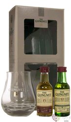 Glenlivet  12+15+glass  Speyside single malt whisky collection    2x0.05l