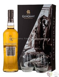 Glen Grant 12 years old 2glass pack single malt Speyside whisky 43% vol.  0.70 l