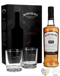 Bowmore „ no.1 ” glass set single malt Islay whisky 40% vol.  0.70 l