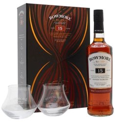 Bowmore  Sherry cask  glass set aged 15 years single malt Islay whisky 43% vol. 0.70 l