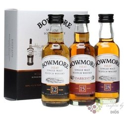 Bowmore  Collection  set 12 yo &amp; 15 yo &amp; 18 yo single malt Islay whisky 43% vol. 3 x 0.05