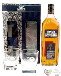 Hankey Bannister „ Regency ” aged 12 years glass set premium Scotch whisky 40% vol.  1.00 l