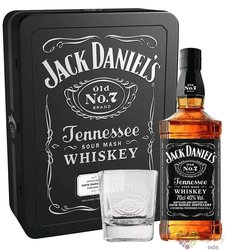Jack Daniels  Black label 2glass Metal box set  Tennessee whiskey 40% vol.  0.70 l