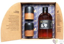 Akashi „ Meisei ” Gift pack of blended Japanese whisky by Eigashima White Oak 40% vol.  0.50l