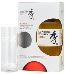 Suntory Toki glass set of Japanese blended whisky 43% vol.  0.70 l