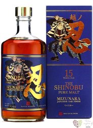 Koshi-No Shinobu  Mizunara Wood  aged 15 years old  Japanese malt whisky 43% vol.  0.70 l