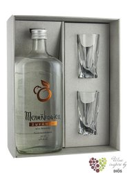 Merukovica glass set Moravian apricots brandy ufnek 45% vol.  0.50 l